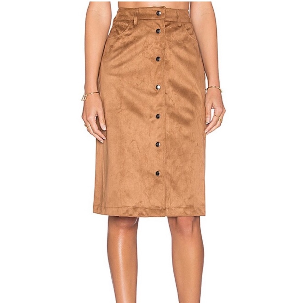 NWT❗️Revolve Glamorous Camel Button Front Midi Skirt